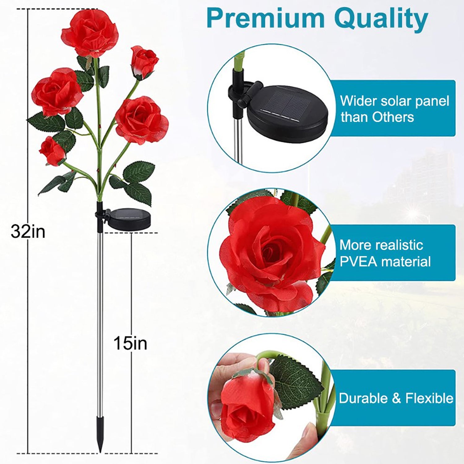 6616A Garden Solar Outdoor Rose Lights Decorative , Waterproof Flower Light for Garden Patio Landscape Pathway Yard Holiday Decoration DeoDap 6616A Garden Solar Outdoor Rose Lights Decorative , Waterproof Flower Light for Garden Patio Landscape Pathway Yard Holiday Decoration DeoDap